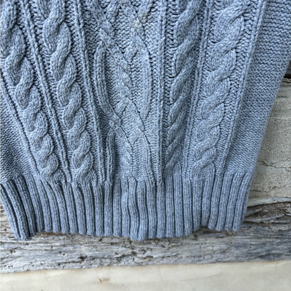 Willi Smith Gray Cable Knit Short Sleeve Turtleneck Sweater Size M - Picture 8 of 10